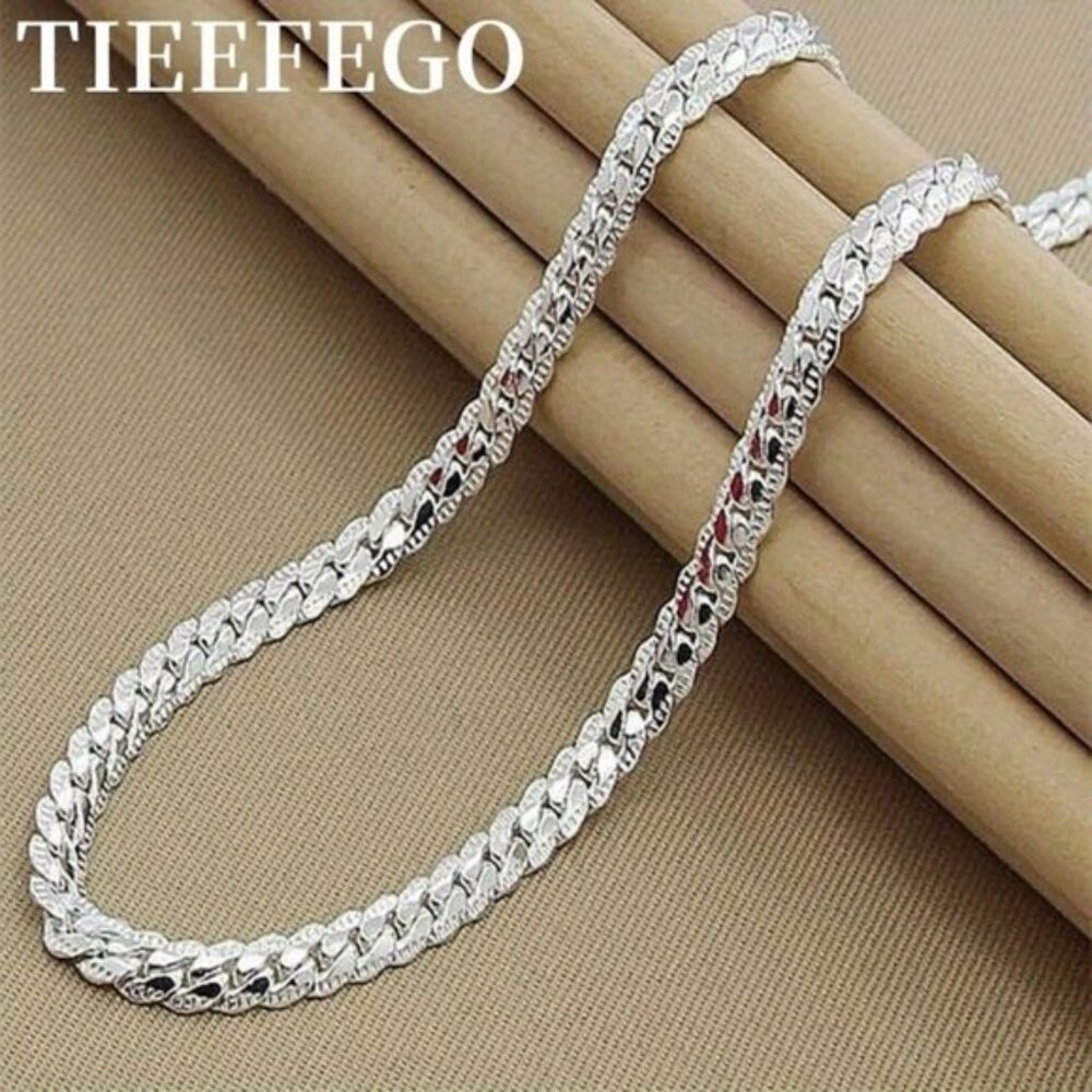 Elegant 925 Silver-Plated Adjustable Chain Necklace - Unisex - Picture 7 of 9